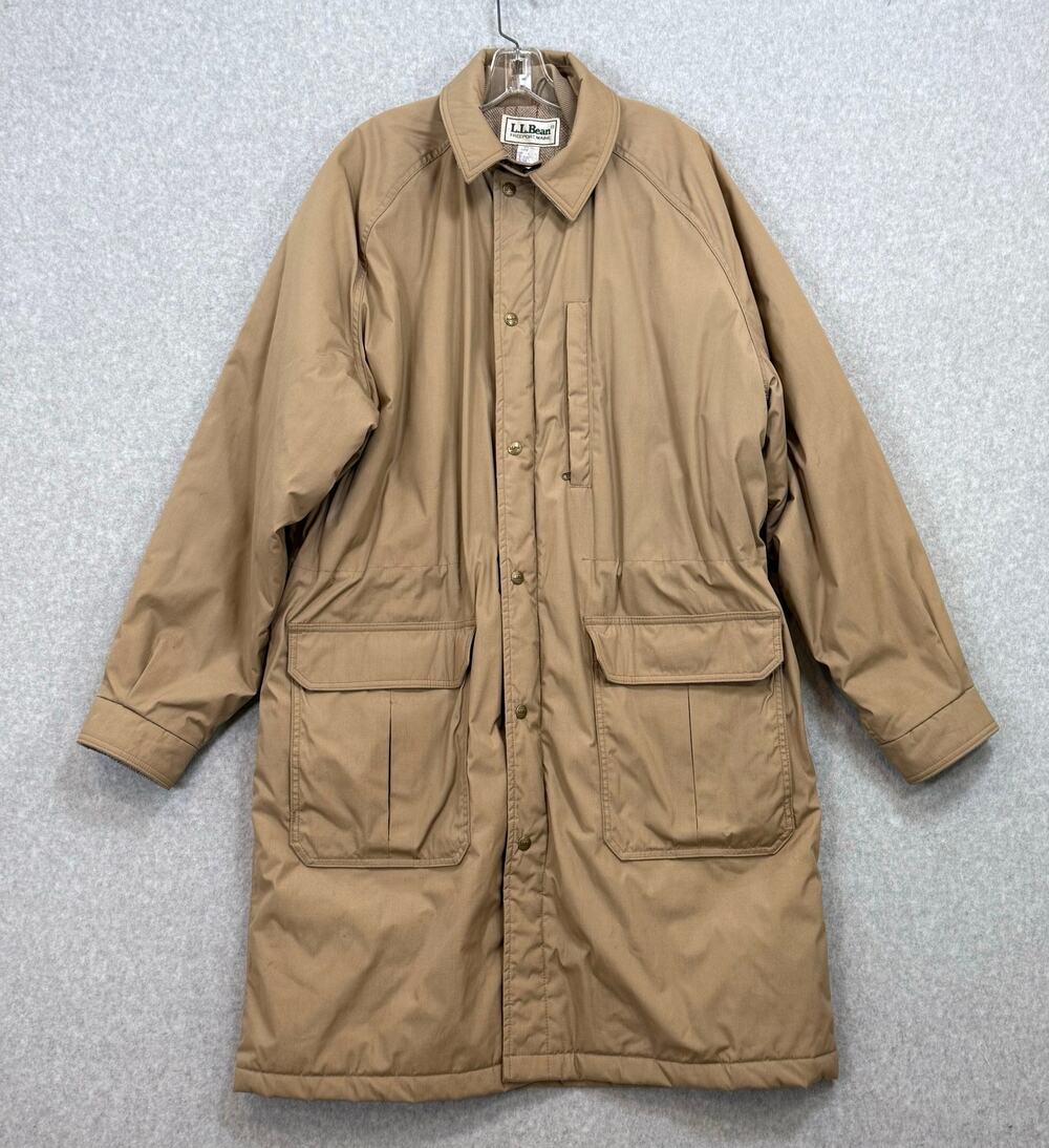 VTG 80s LL Bean Parka Mens Size L Tall Wool Blanket Lined Long Coat 1388 USA